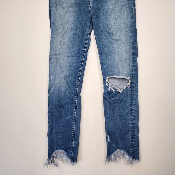 Jonathan Simkhai Standard River High Rise Straight Leg Fringe Hem Jeans 26 - Picture 3 of 7